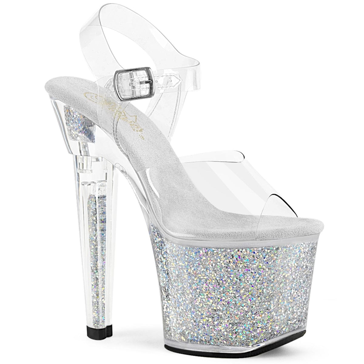 LOVESICK-708SG Clear/Silver Multi Iridescent Glitters Pleaser US Size (Women's): 5