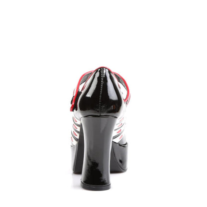 QUEEN-55 Black-White-Red Patent