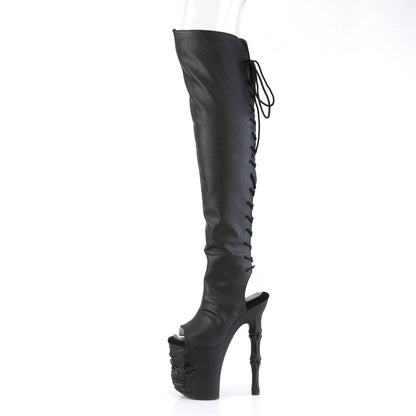 RAPTURE-3019 Black Faux Leather/Black Matte