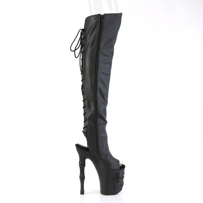 RAPTURE-3019 Black Faux Leather/Black Matte