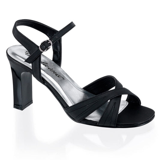 ROMANCE-313 Black Satin Pu CURRENT Fabulicious US Size (Women's): 5