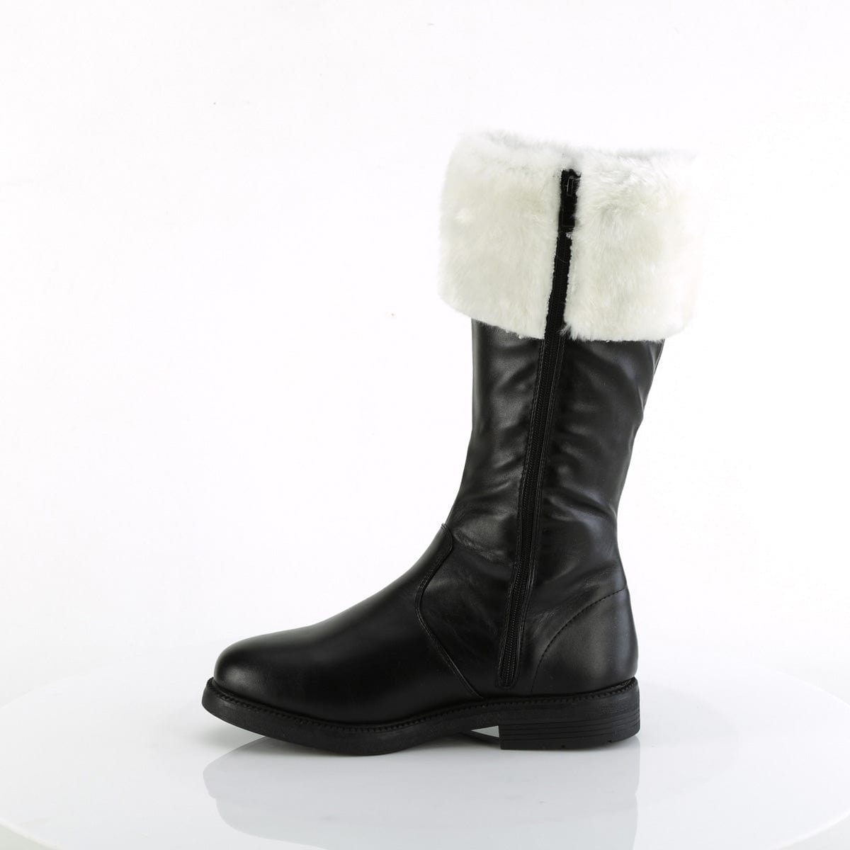 SANTA-100 Black Pu-White Faux Fur