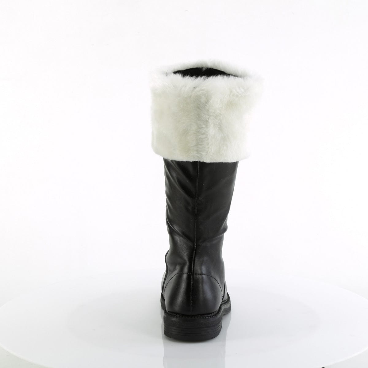 SANTA-100 Black Pu-White Faux Fur