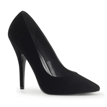 SEDUCE-420 Black Velvet Pump Pleaser US Size (Women's): 5