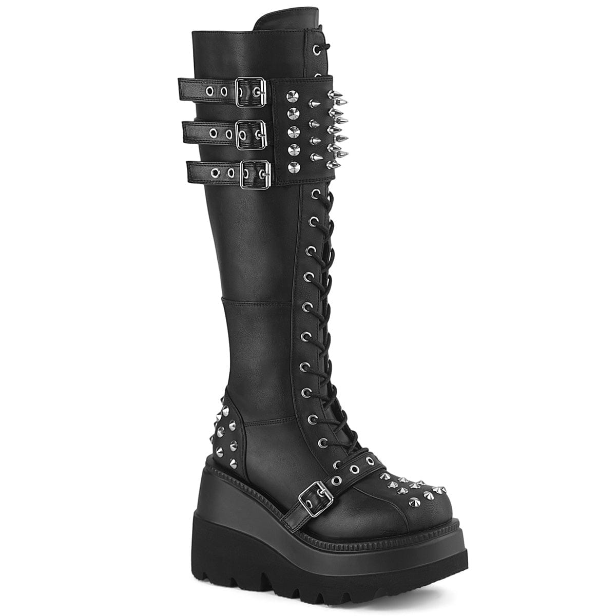 SHAKER-225 Black Vegan Leather Demonia US Size (Women's): 6