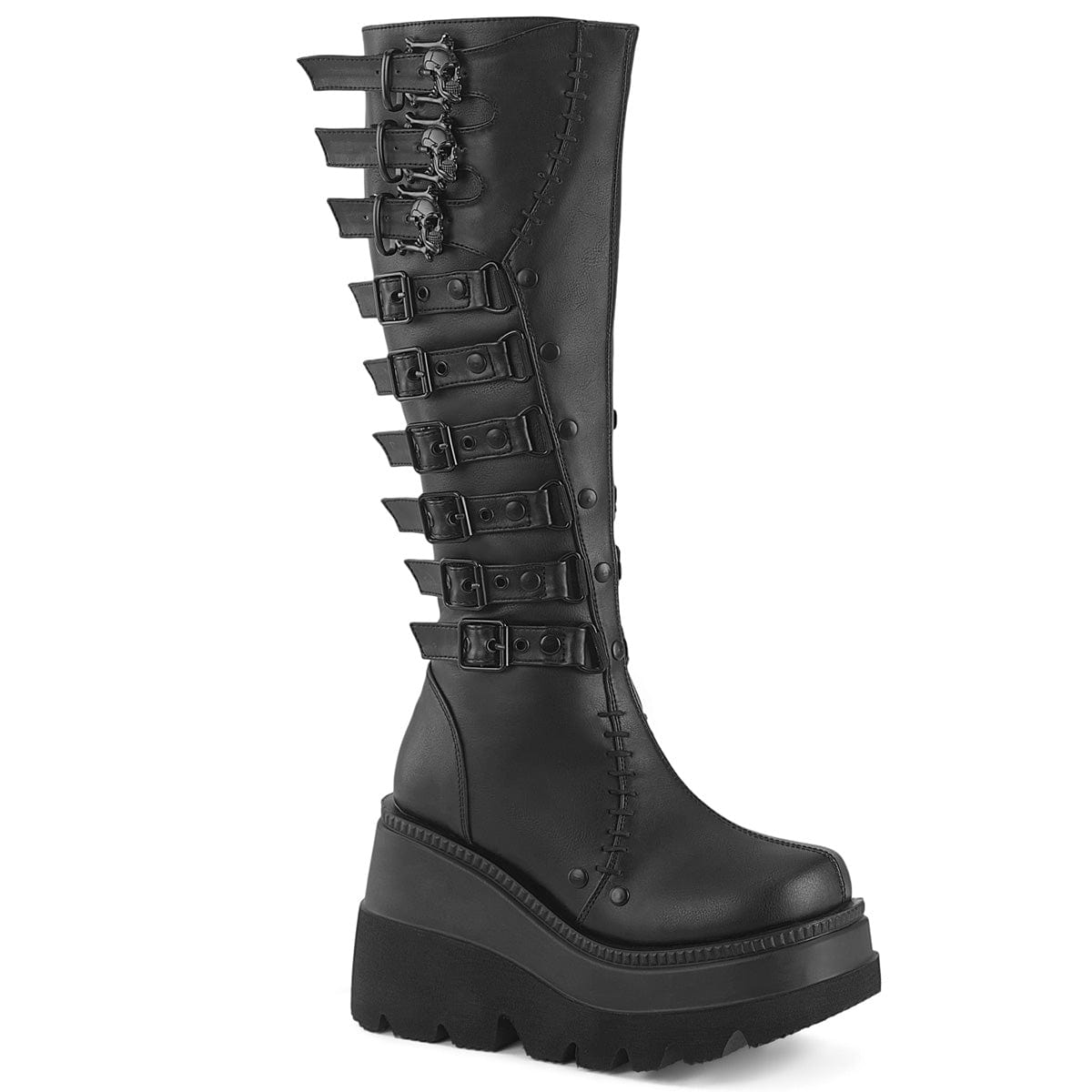 SHAKER-232 Black Vegan Leather Demonia US Size (Women's): 6