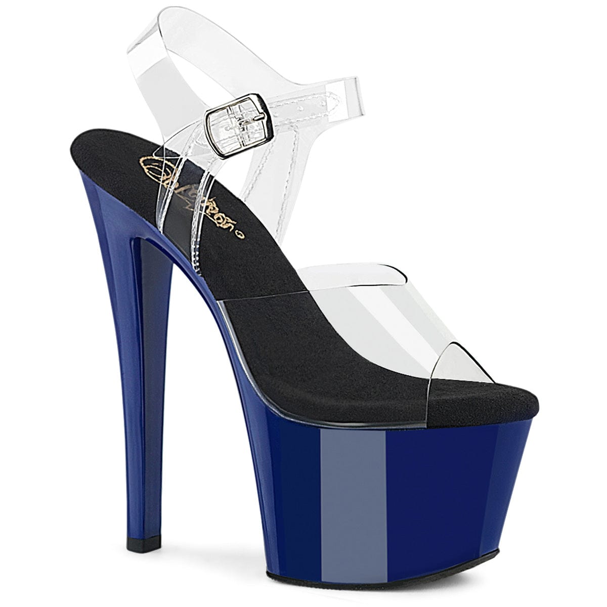 SKY-308 Platform Shoes Clear/Royal Blue