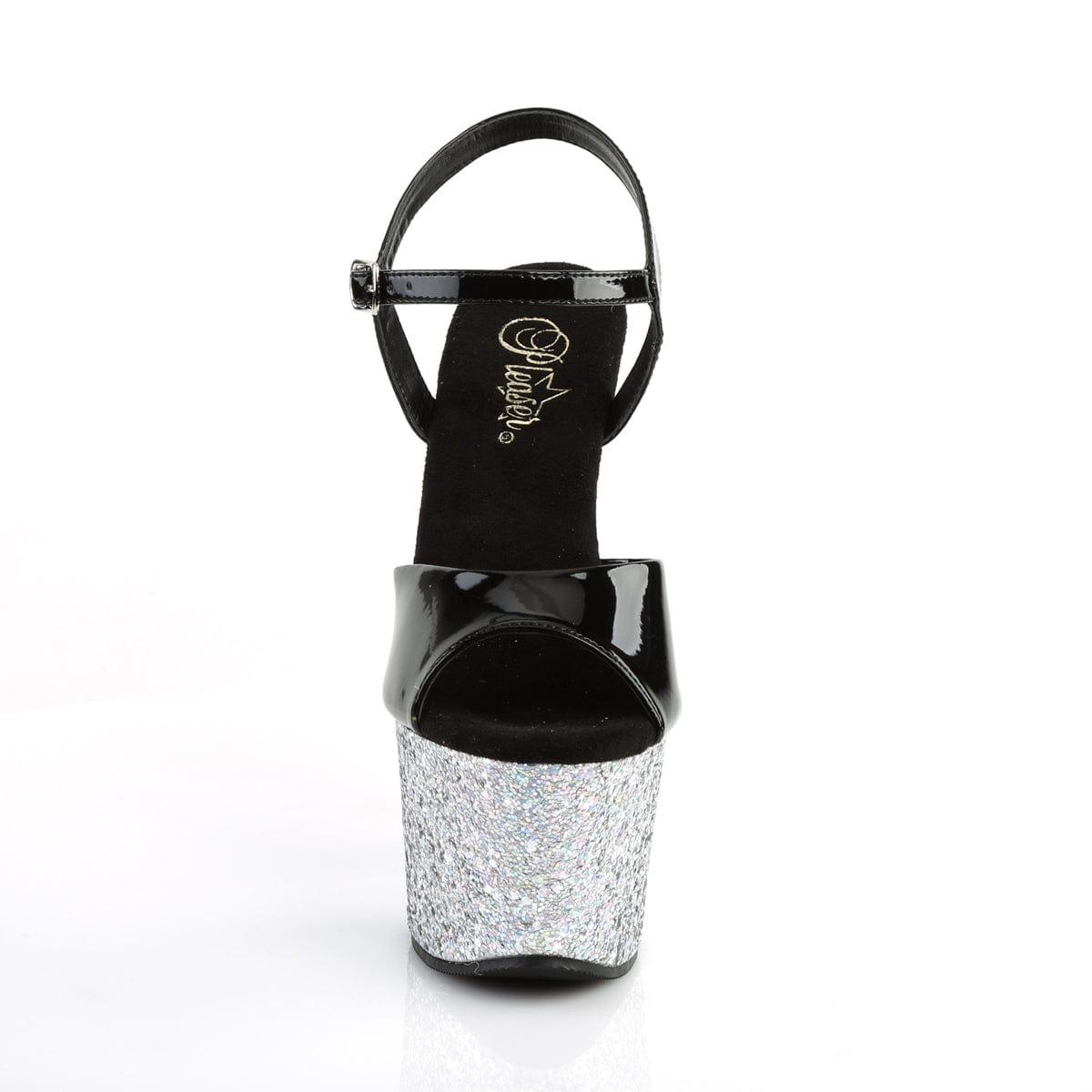 SKY-309LG Black Patent/Silver Multi Glitter