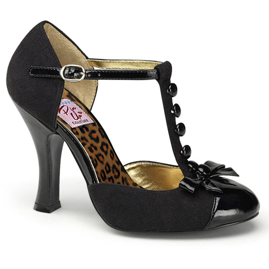 SMITTEN-10 Black Microsuede-Black Patent