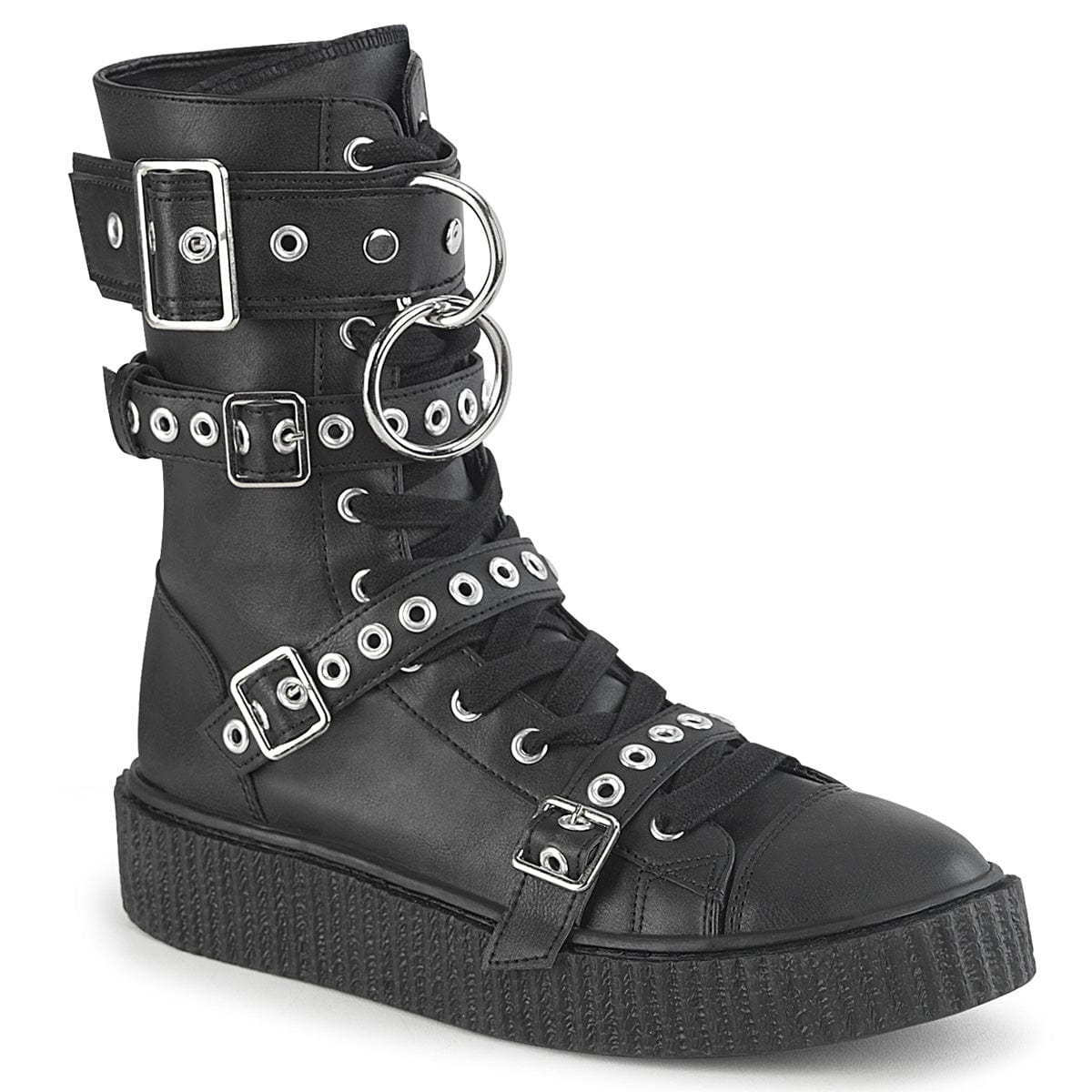 SNEEKER-320 Black Vegan Leather Demonia US Size (Women's): 4