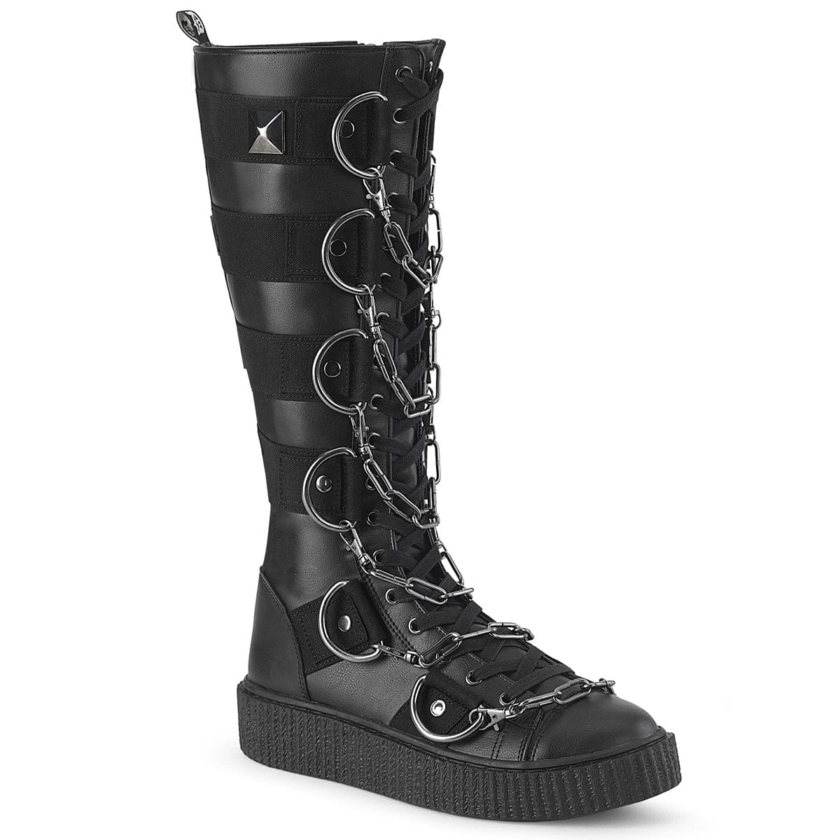 SNEEKER-405 Black Vegan Leather-Canvas Demonia US Size (Women's): 4