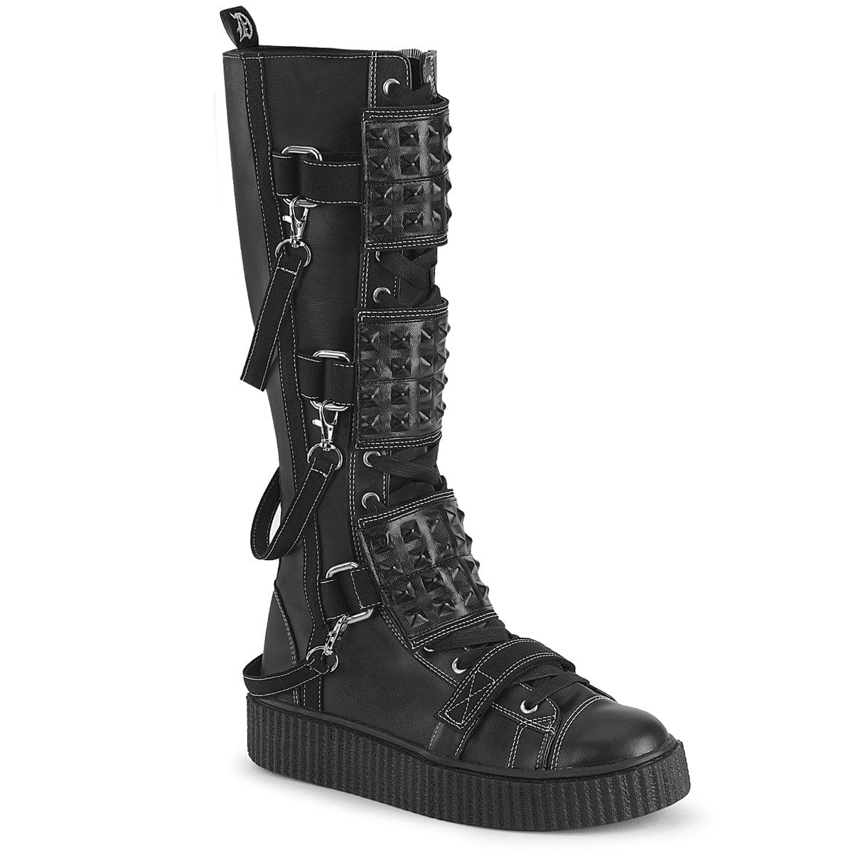 SNEEKER-410 Black Vegan Leather-Canvas Demonia US Size (Women's): 4