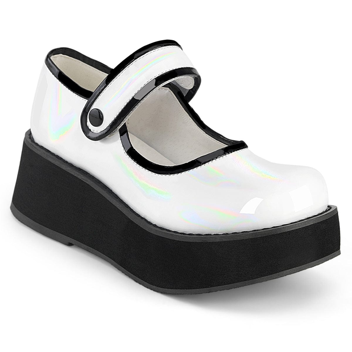 SPRITE-01 White Hologram Patent Demonia US Size (Women's): 6