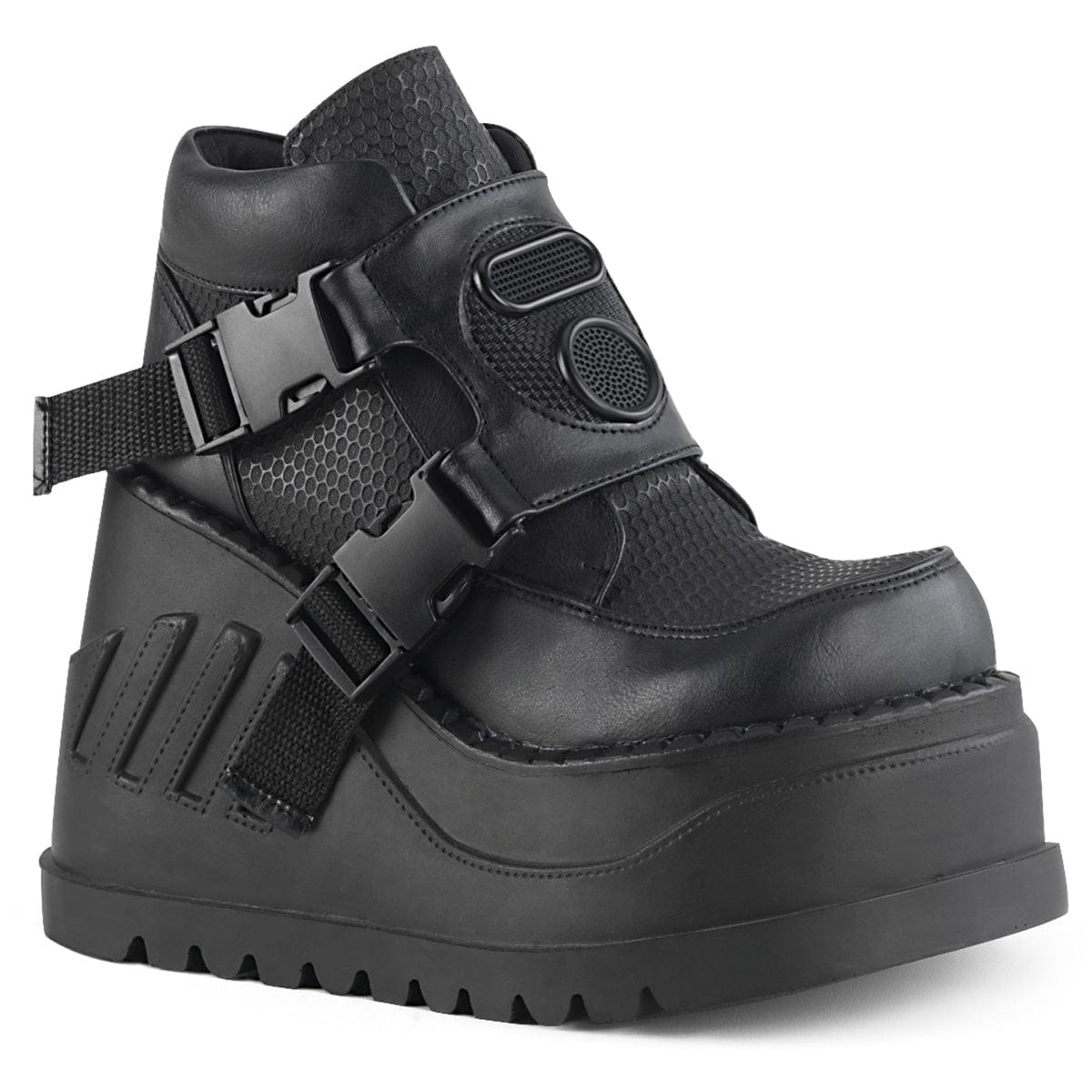 STOMP-15 Black Vegan Leather Demonia US Size (Women's): 5