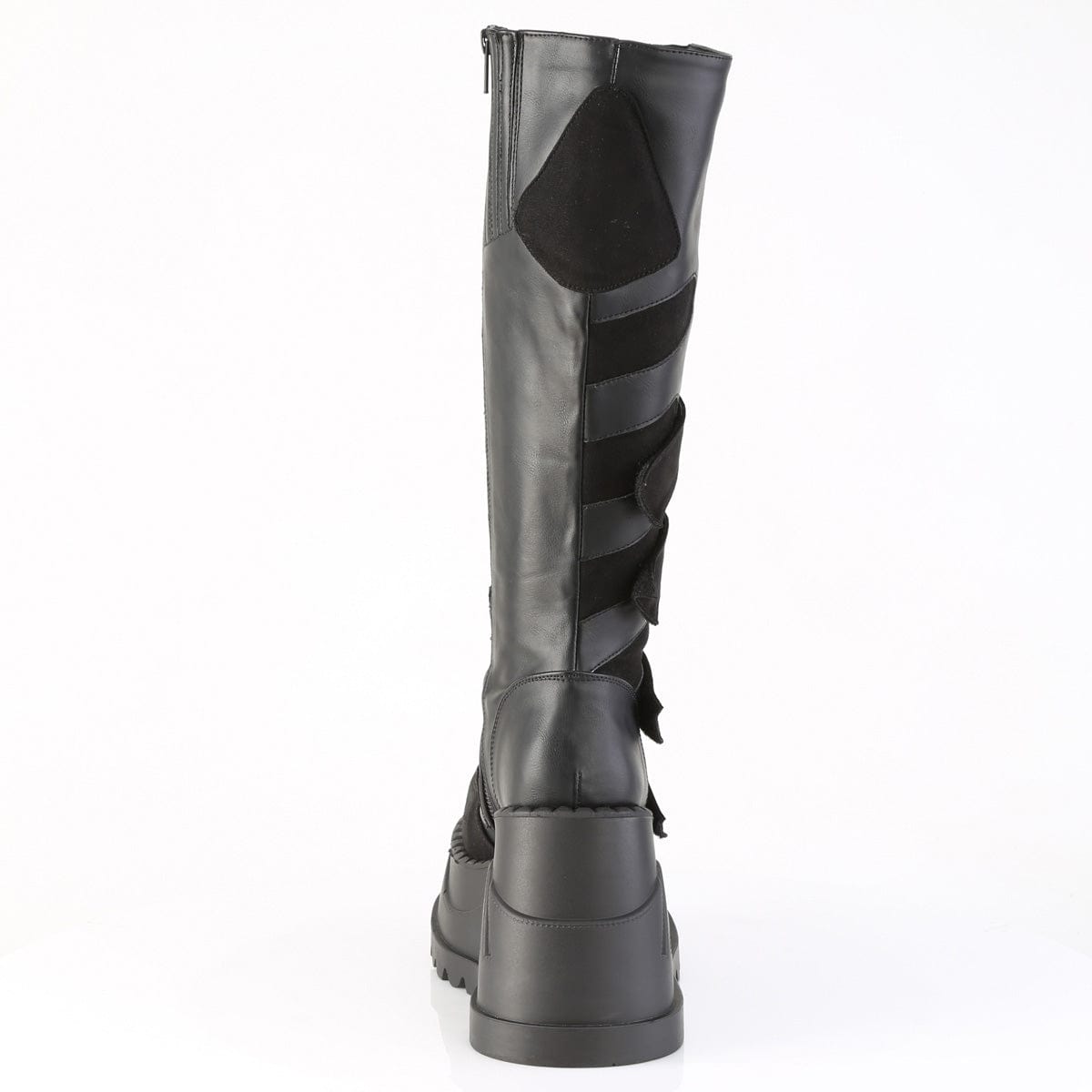 STOMP-228 Black Vegan Leather Knee High Boots Demonia US Size (Women's): 6