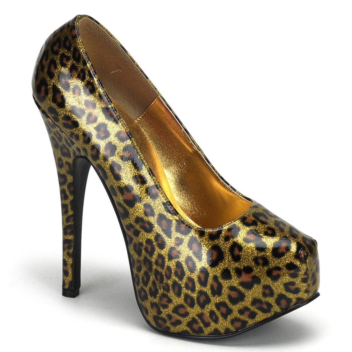 TEEZE-37 Gold Cheetah Patent SALE Bordello US Size (Women's): 6