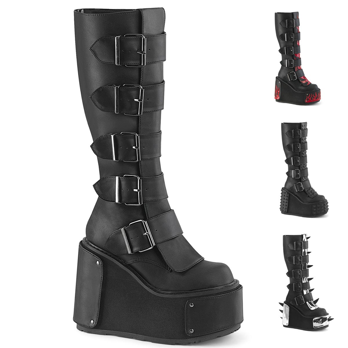 TRANSFORMER-800 Black Vegan Leather Demonia US Size (Women's): 6