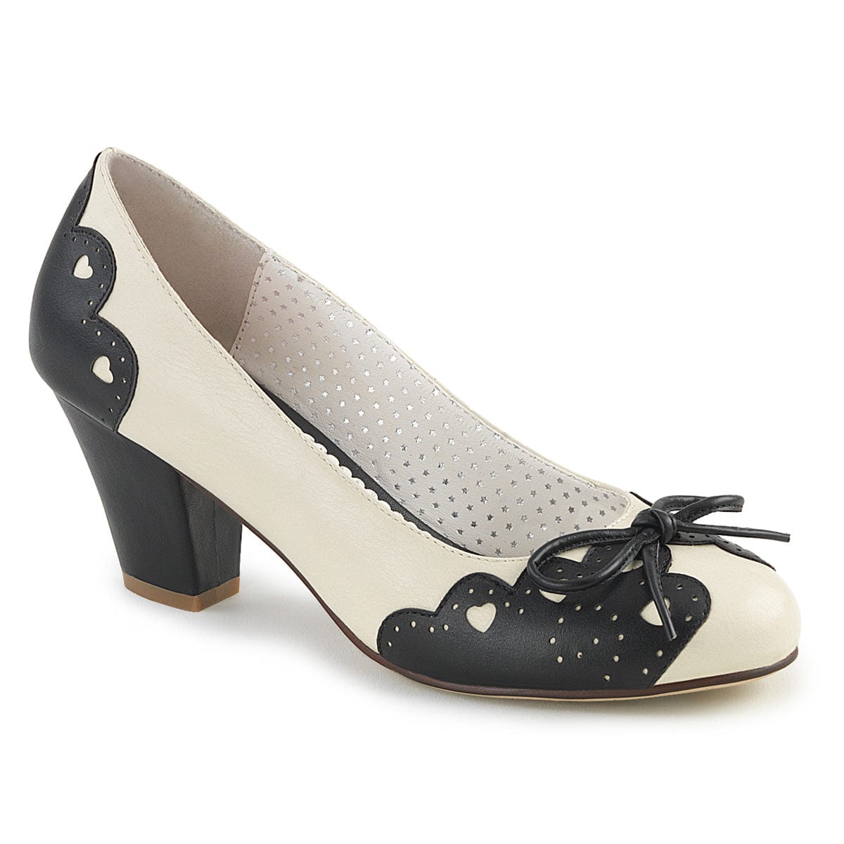 WIGGLE-17 Black-Cream Faux Leather