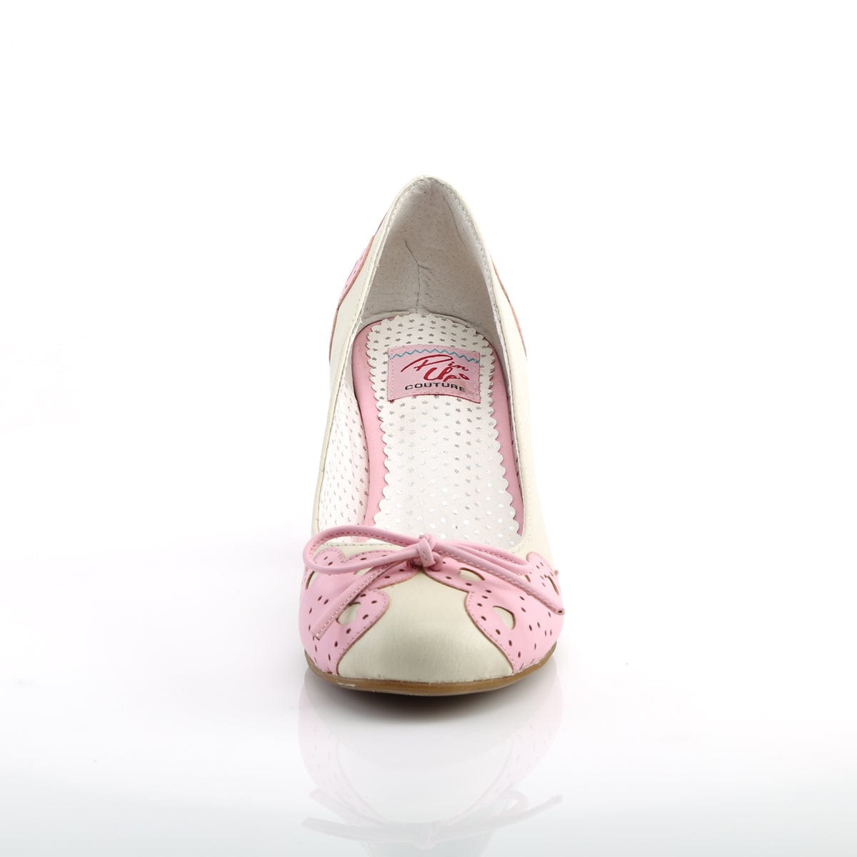 WIGGLE-17 Cream Pink Faux Leather Pump