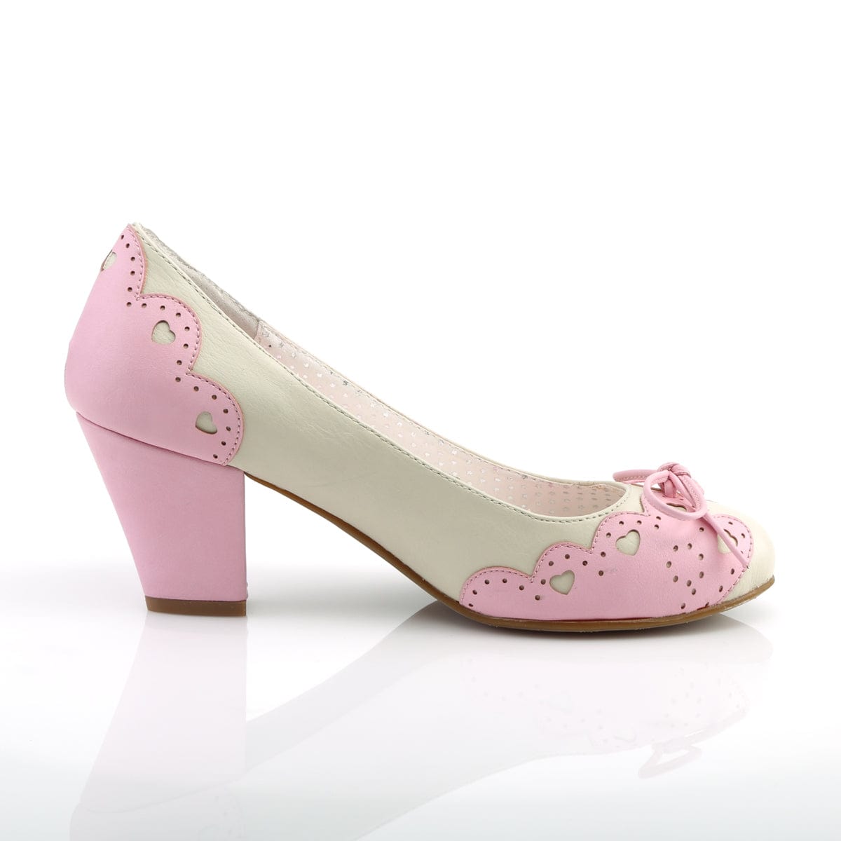 WIGGLE-17 Cream Pink Faux Leather Pump