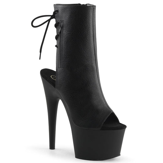 ADORE-1018 Black Faux Leather/Black Matte Ankle Boot Pleaser US Size (Women's): 5