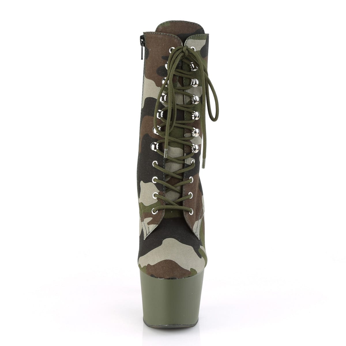 ADORE-1020CAMO Green Camo Fabric/Dark Olive Matte Ankle Boot Pleaser US Size (Women's): 5