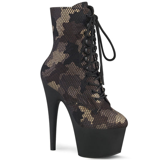 ADORE-1020CM Green Camo-Mesh/Black Matte Ankle Boot Pleaser US Size (Women's): 5