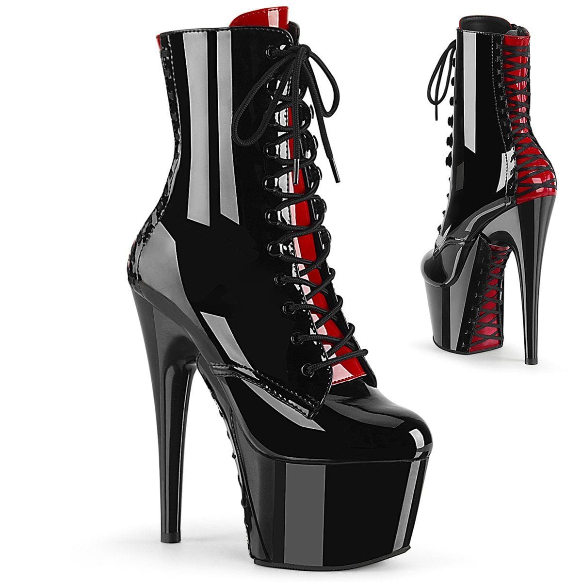 ADORE-1020FH Black-Red Patent/Black-Red Ankle Boot Pleaser US Size (Women's): 5