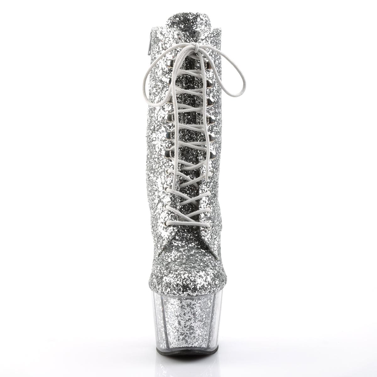 Silver glitter outlet platform boots