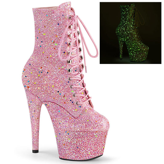 ADORE-1020GDLG Pink Multi Glitter/Pink Multi Glitter Ankle Boot Pleaser US Size (Women's): 5