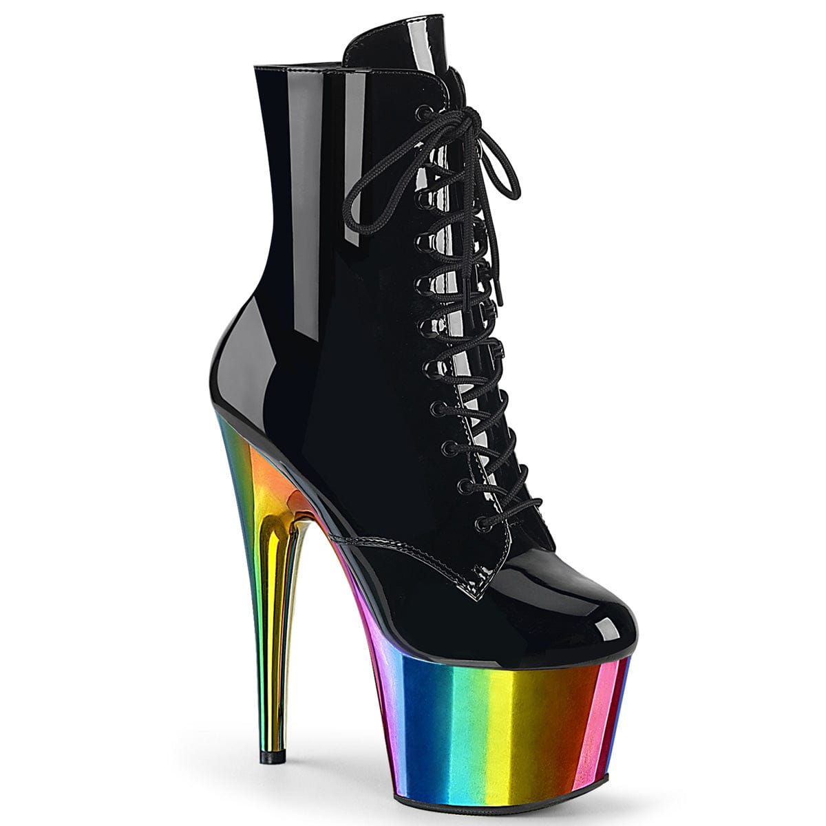 ADORE-1020RC Black Patent/Rainbow Chrome Ankle Boot Pleaser US Size (Women's): 5