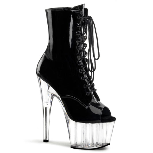 ADORE-1021 Black Patent/Clear Ankle Boot Pleaser US Size (Women's): 5