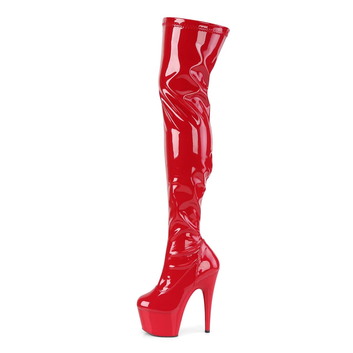 Red thigh high sales boots open toe