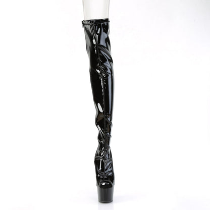 ADORE-3011 Black Stretch Patent/Black Boot Pleaser US Size (Women's): 5