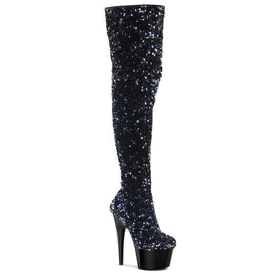 ADORE-3020 Black Multi Seuqins/Black Boot Pleaser US Size (Women's): 5