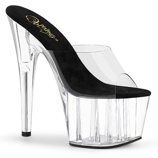 ADORE-701 Clear-Black/Clear Slide Pleaser US Size (Women's): 5