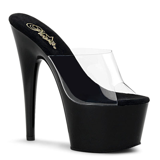 ADORE-701 Clear/Black Slide Pleaser US Size (Women's): 5