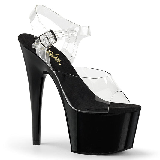 ADORE-708 Clear/Black Platform Sandal Pleaser US Size (Women's): 5