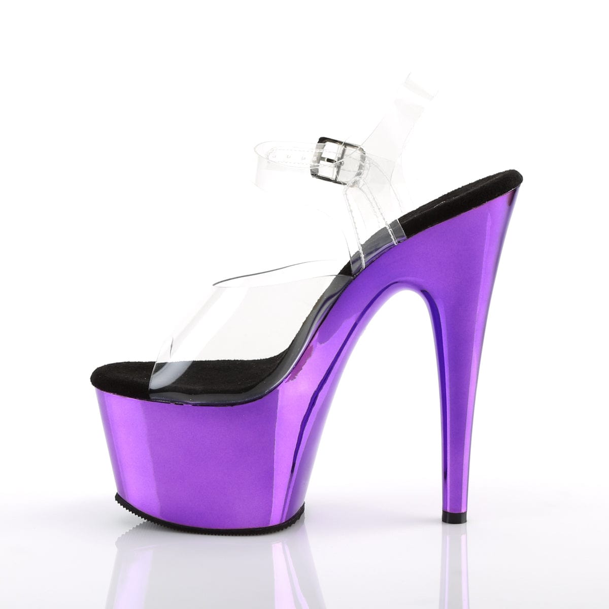 ADORE-708 Clear/Purple Chrome Platform Sandal Pleaser US Size (Women's): 5