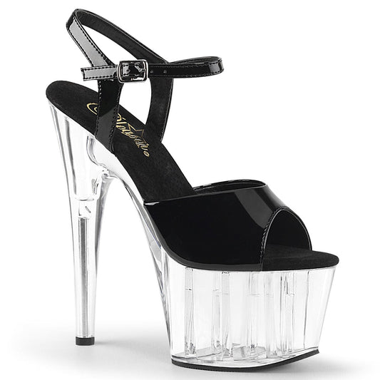 ADORE-709 Black Patent/ Clear Platform Sandal Pleaser US Size (Women's): 5