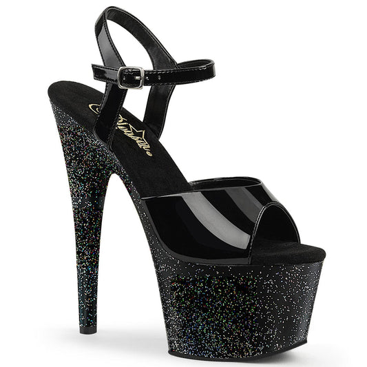 ADORE-709MG Black Patent/Black Platform Sandal Pleaser US Size (Women's): 5