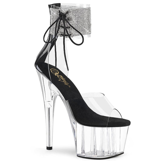 ADORE-724RS Clear-Black/Clear Platform Sandal Pleaser US Size (Women's): 5