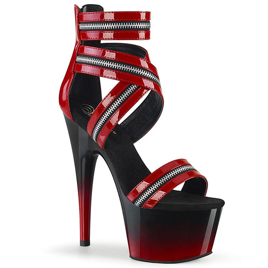 ADORE-766 Red Patent/Black-Red Platform Sandal Pleaser US Size (Women's): 5