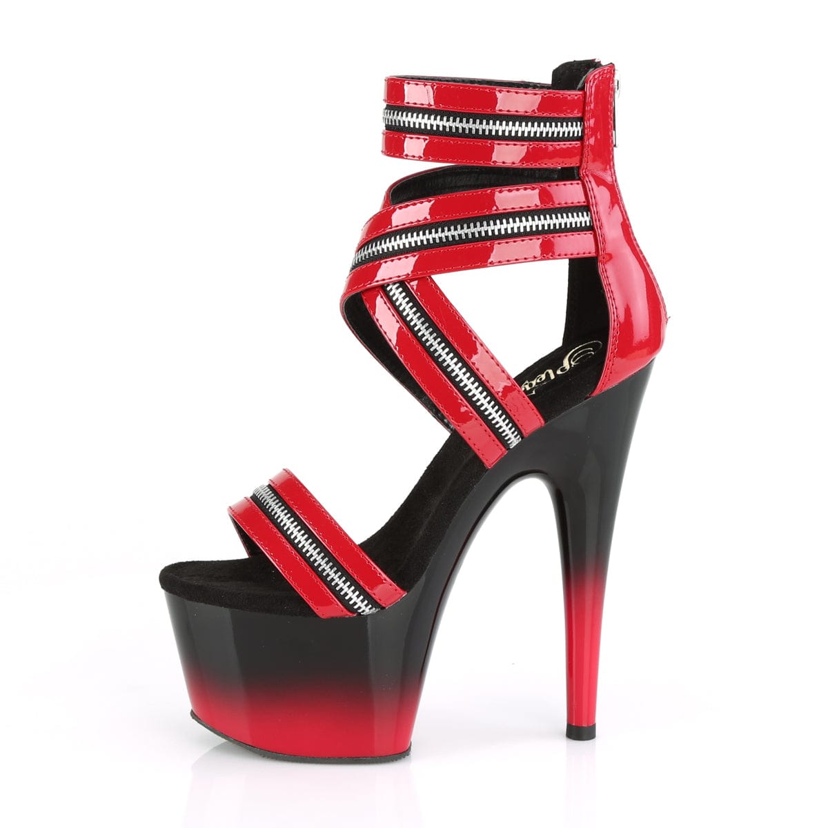 ADORE-766 Red Patent/Black-Red Platform Sandal Pleaser US Size (Women's): 5