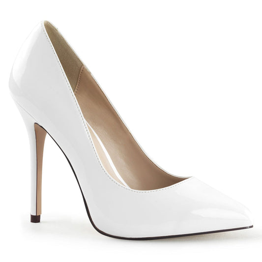 AMUSE-20 White Patent Pump Pleaser US Size (Women's): 5