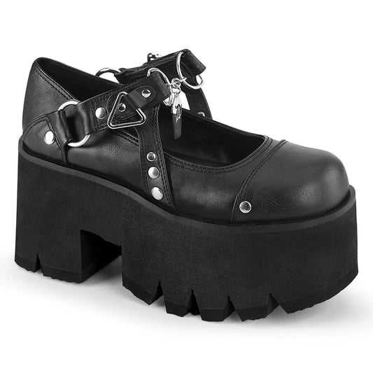 ASHES-33 Black Vegan Leather Mary Janes Demonia US Size (Women's): 6