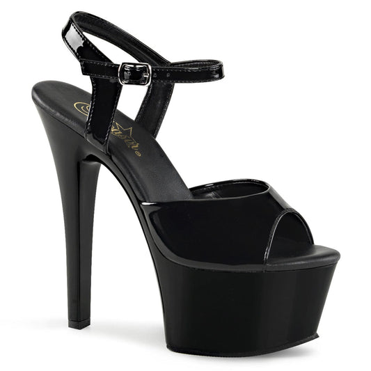 ASPIRE-609 Black Patent/Black Platform Sandal Pleaser US Size (Women's): 5