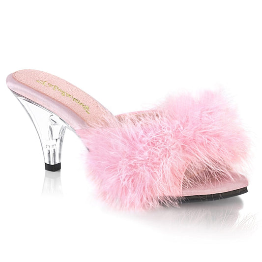 BELLE-301F Baby Pink Pu-Fur/Clear CURRENT Fabulicious US Size (Women's): 5