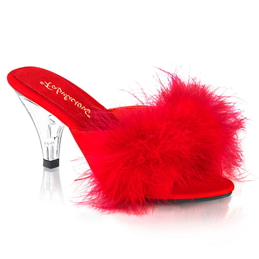 BELLE-301F Red Pu-Fur/Clear CURRENT Fabulicious US Size (Women's): 5