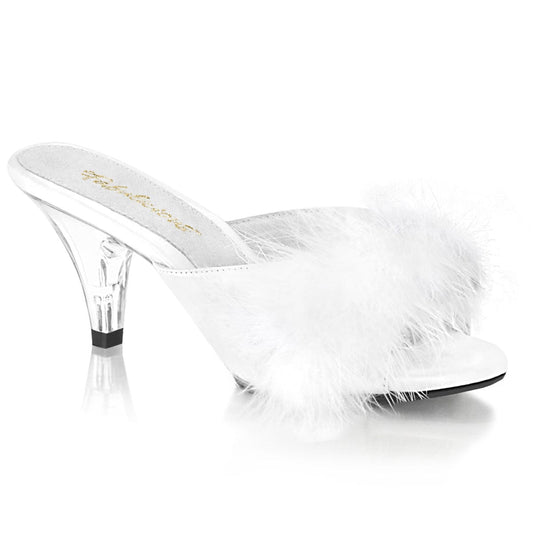 BELLE-301F White Pu-Fur/Clear CURRENT Fabulicious US Size (Women's): 5